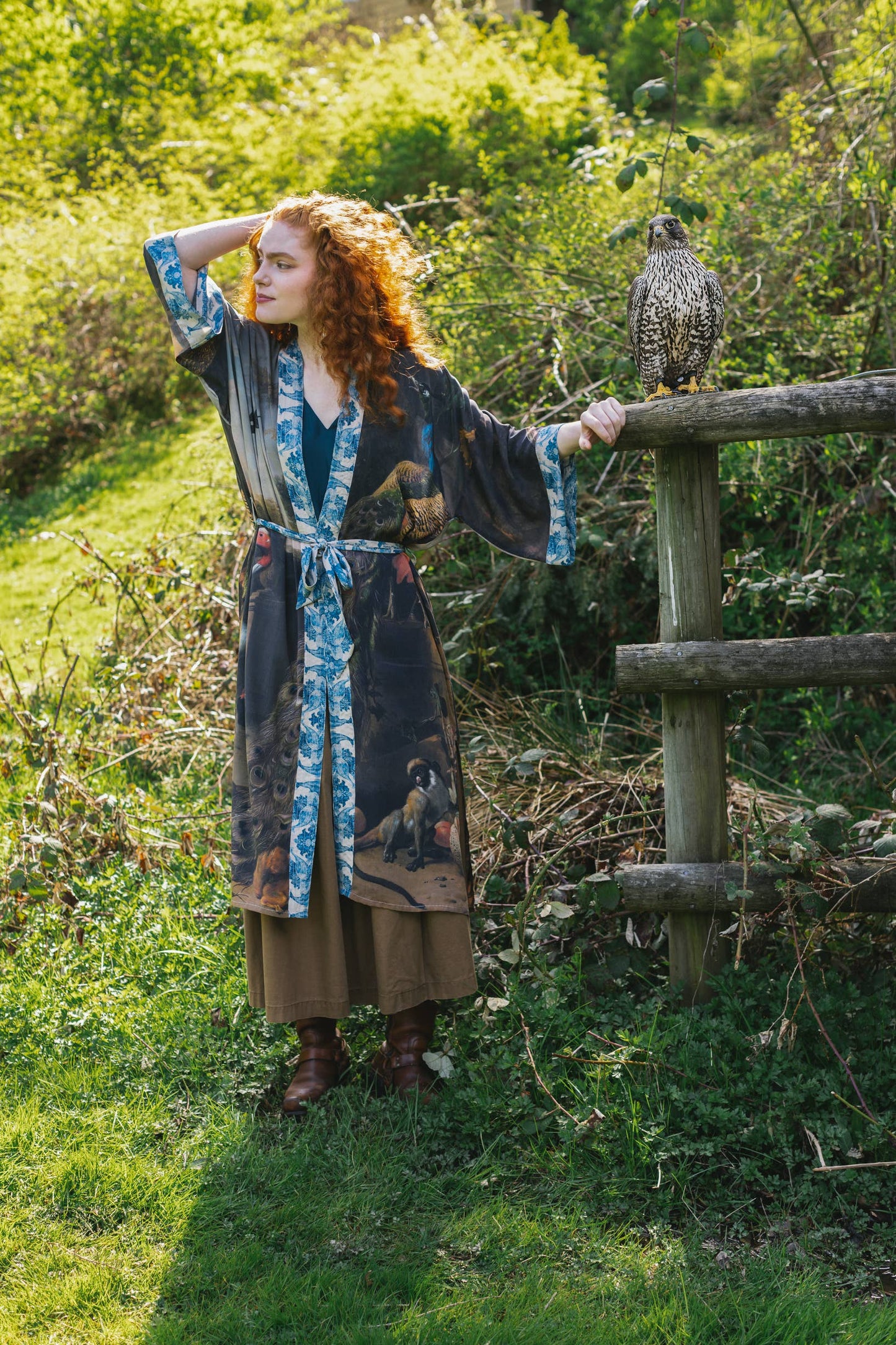 Wild Beauty Kimono Robe w/ Peacock