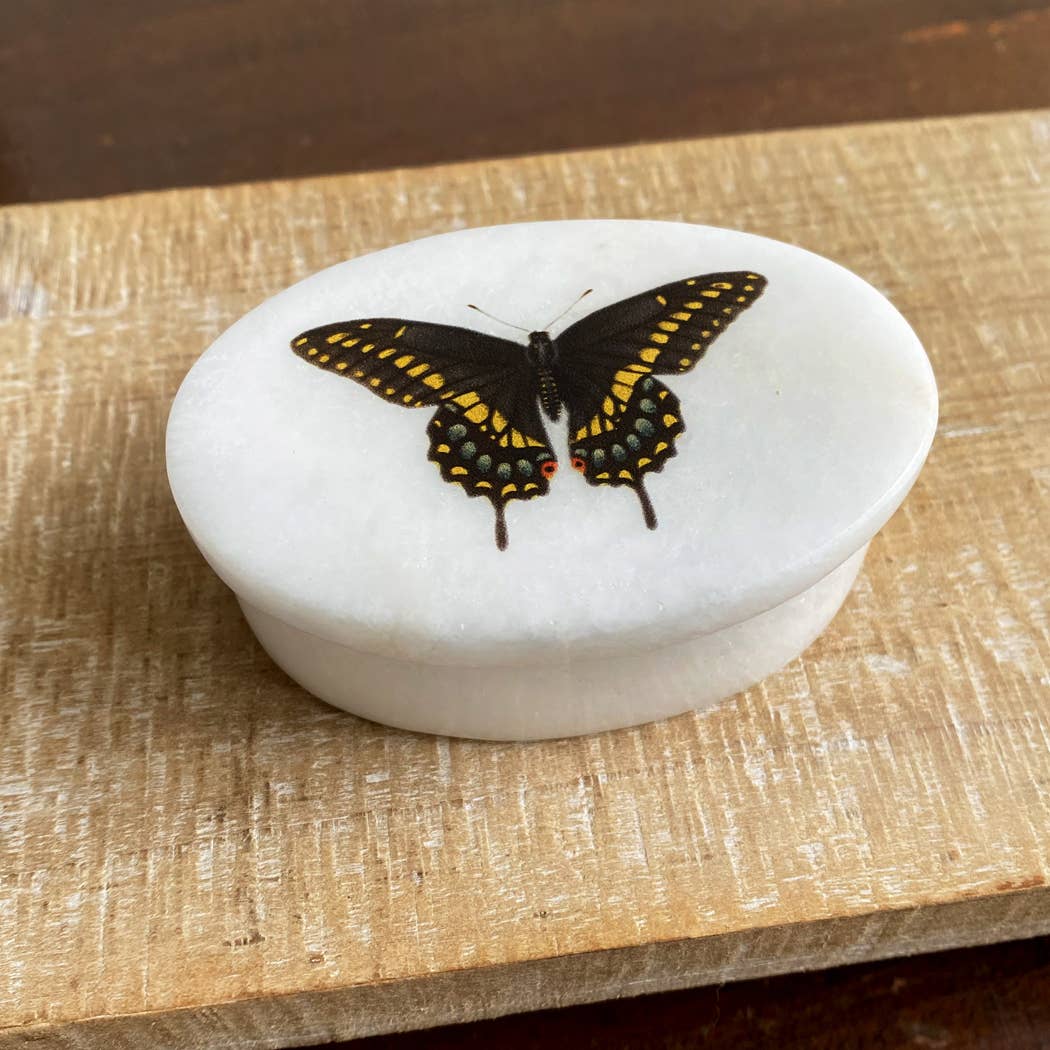 3" & 4" Eastern Black Swallowtail Butterfly Oval Soapstone