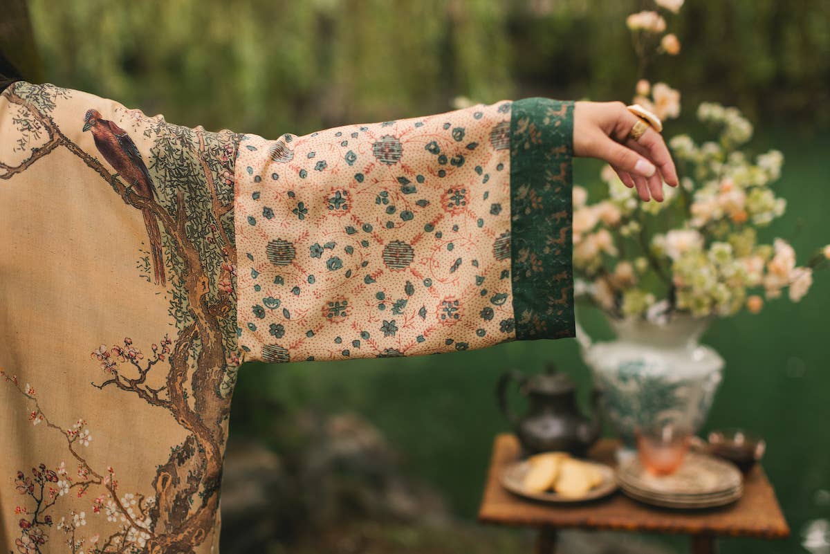Fable Matinée Duster Kimono w/ Deer and Moon