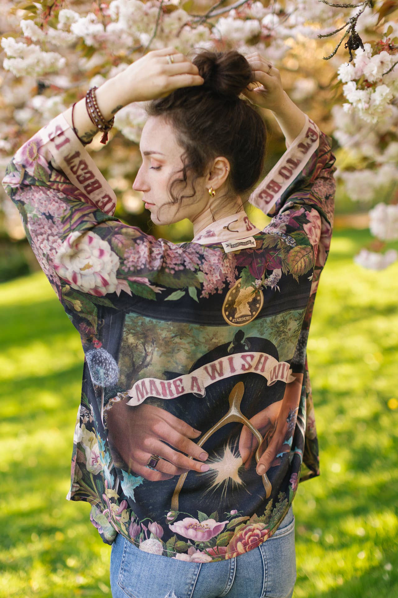 Make A Wish Pixie Duster Cropped Kimono w/ Wishbone Dandelion
