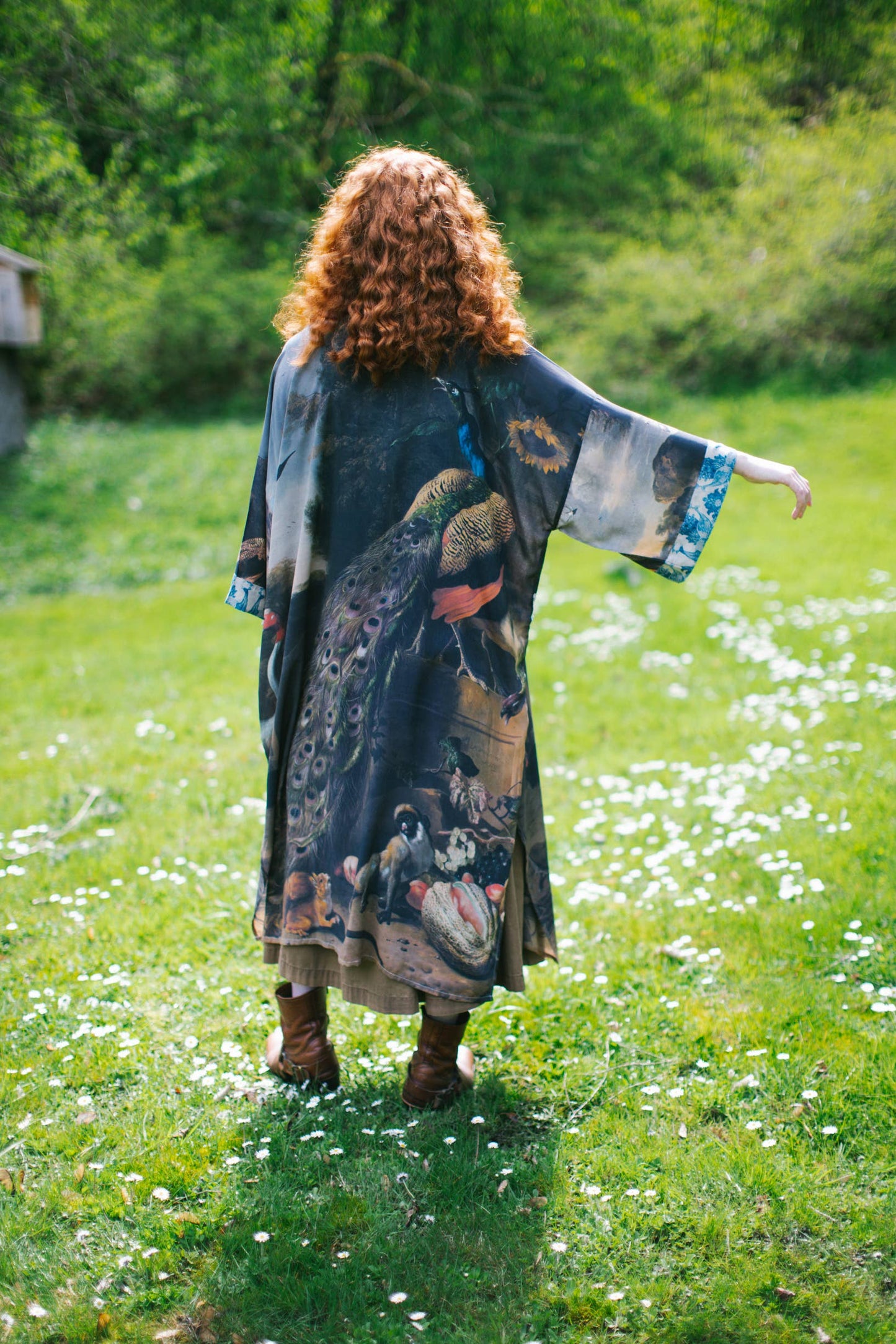 Wild Beauty Kimono Robe w/ Peacock