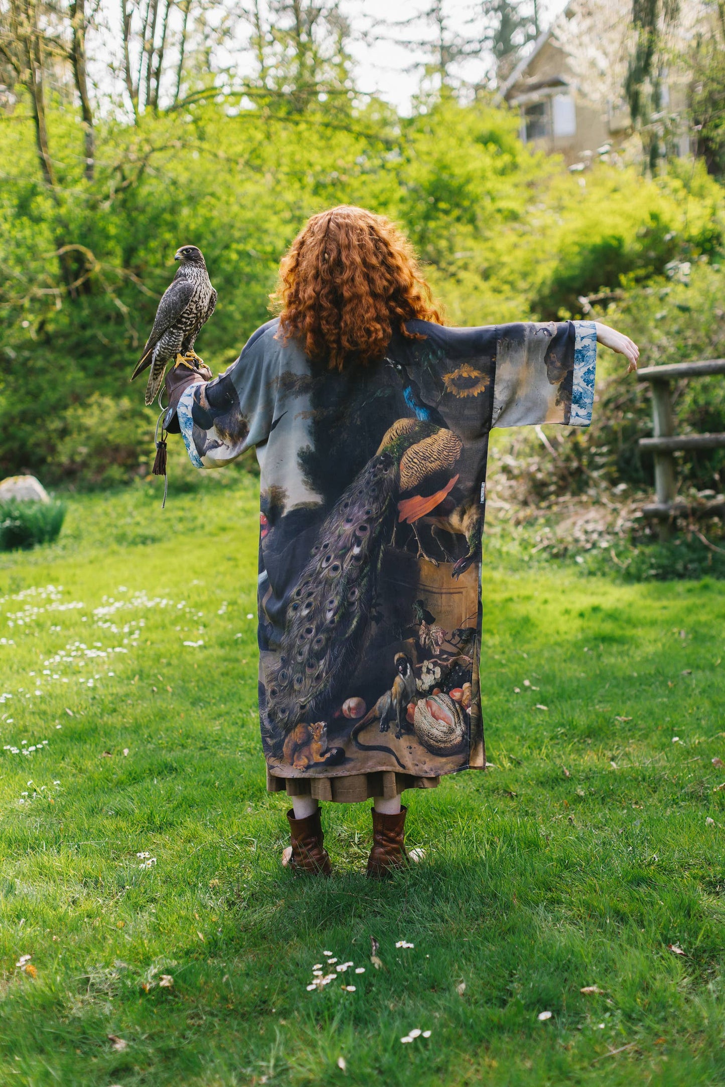 Wild Beauty Kimono Robe w/ Peacock