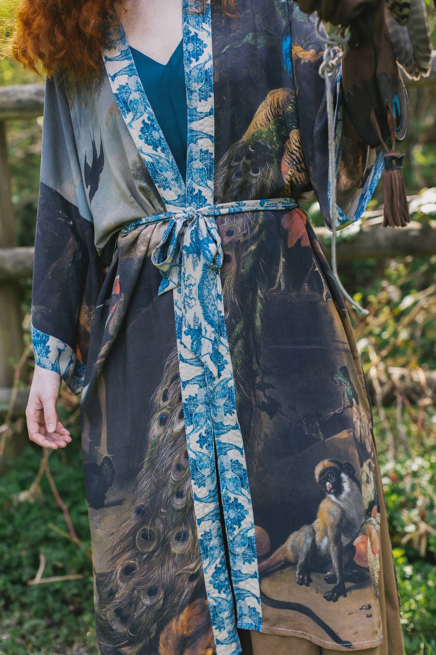 Wild Beauty Kimono Robe w/ Peacock