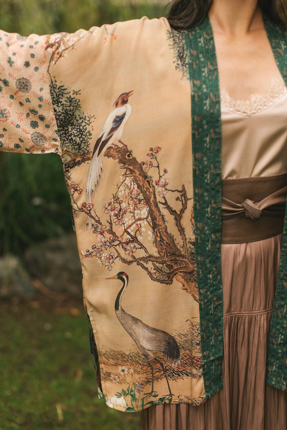 Fable Matinée Duster Kimono w/ Deer and Moon