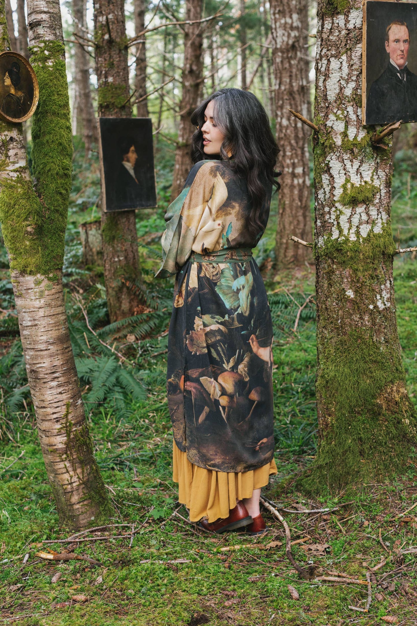 Heartwork Duster Kimono Robe w/ Butterflies