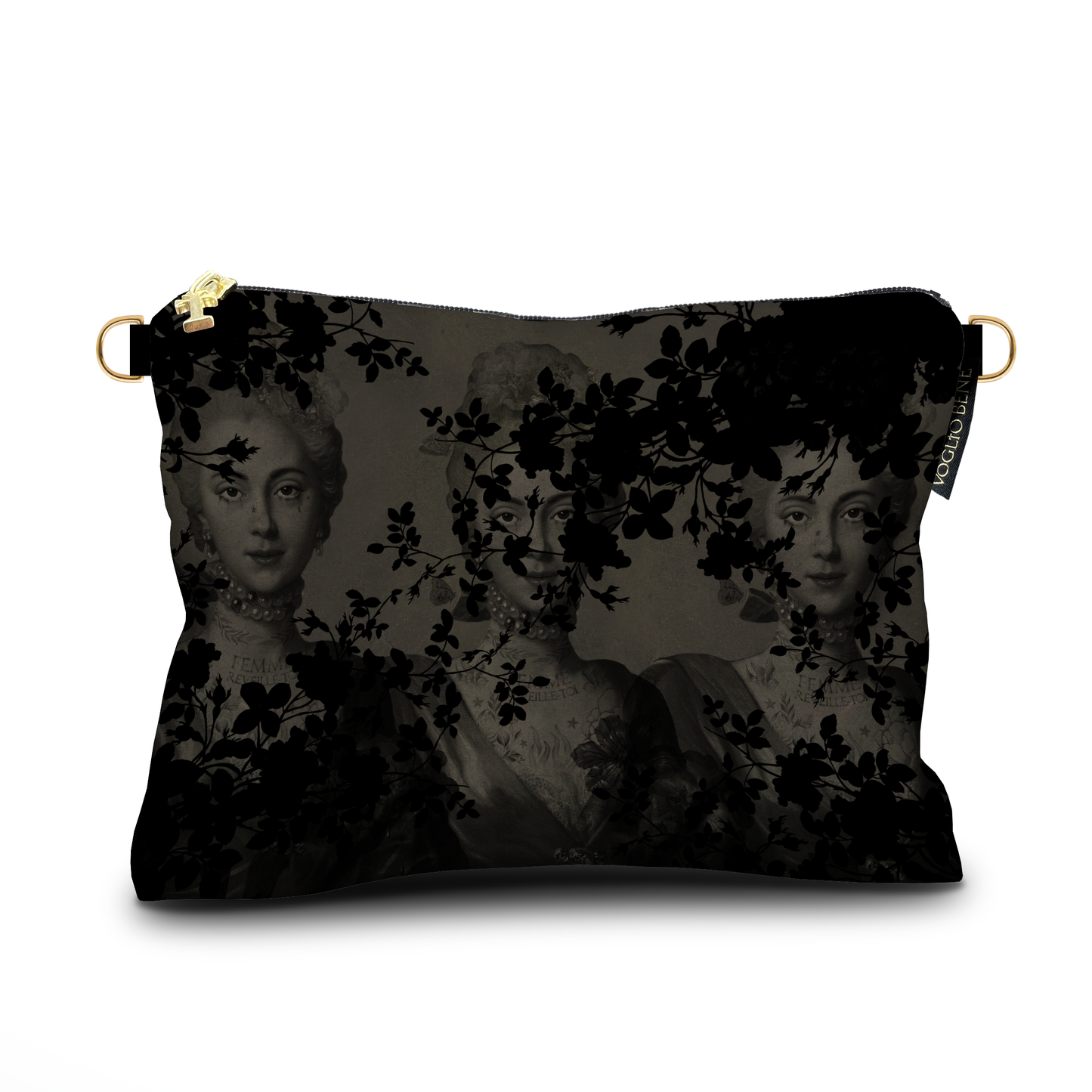 Large Olympe de Gouges Velvet Pouch by Voglio Bene