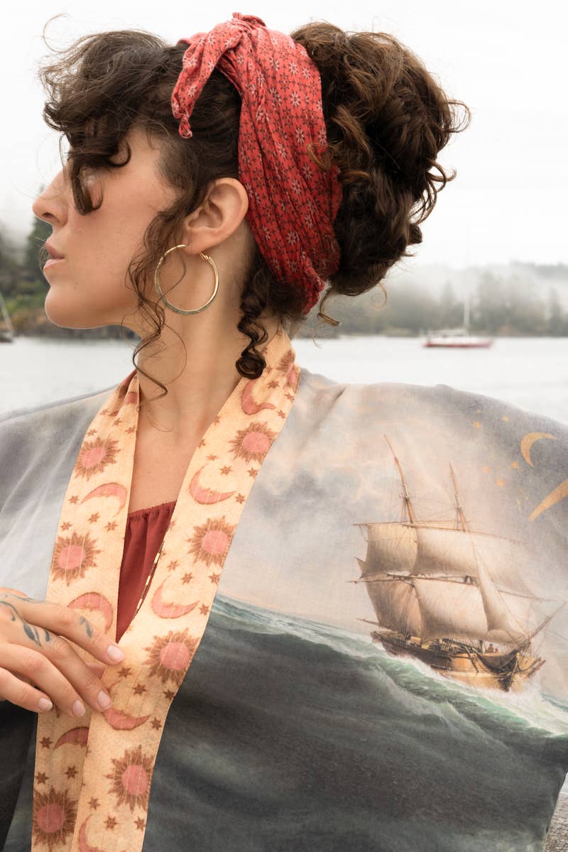 Hold Fast Pixie Duster Cropped Kimono w/ Boat
