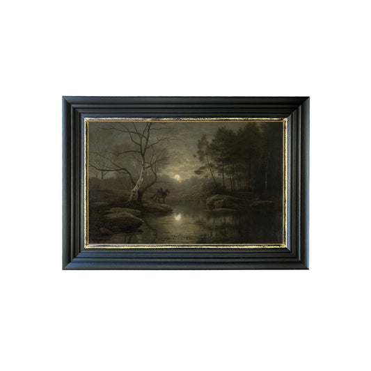 Headless Horseman Forest Scene Framed Print