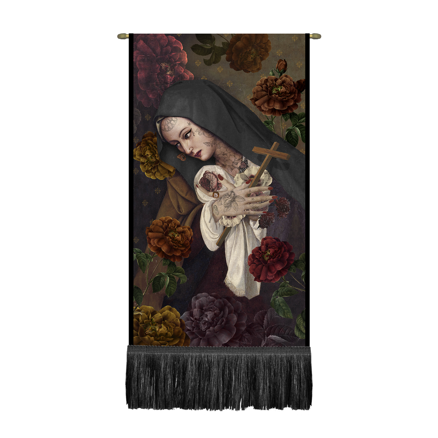 Saint Therese Velvet Banner by Voglio Bene (15x28”)