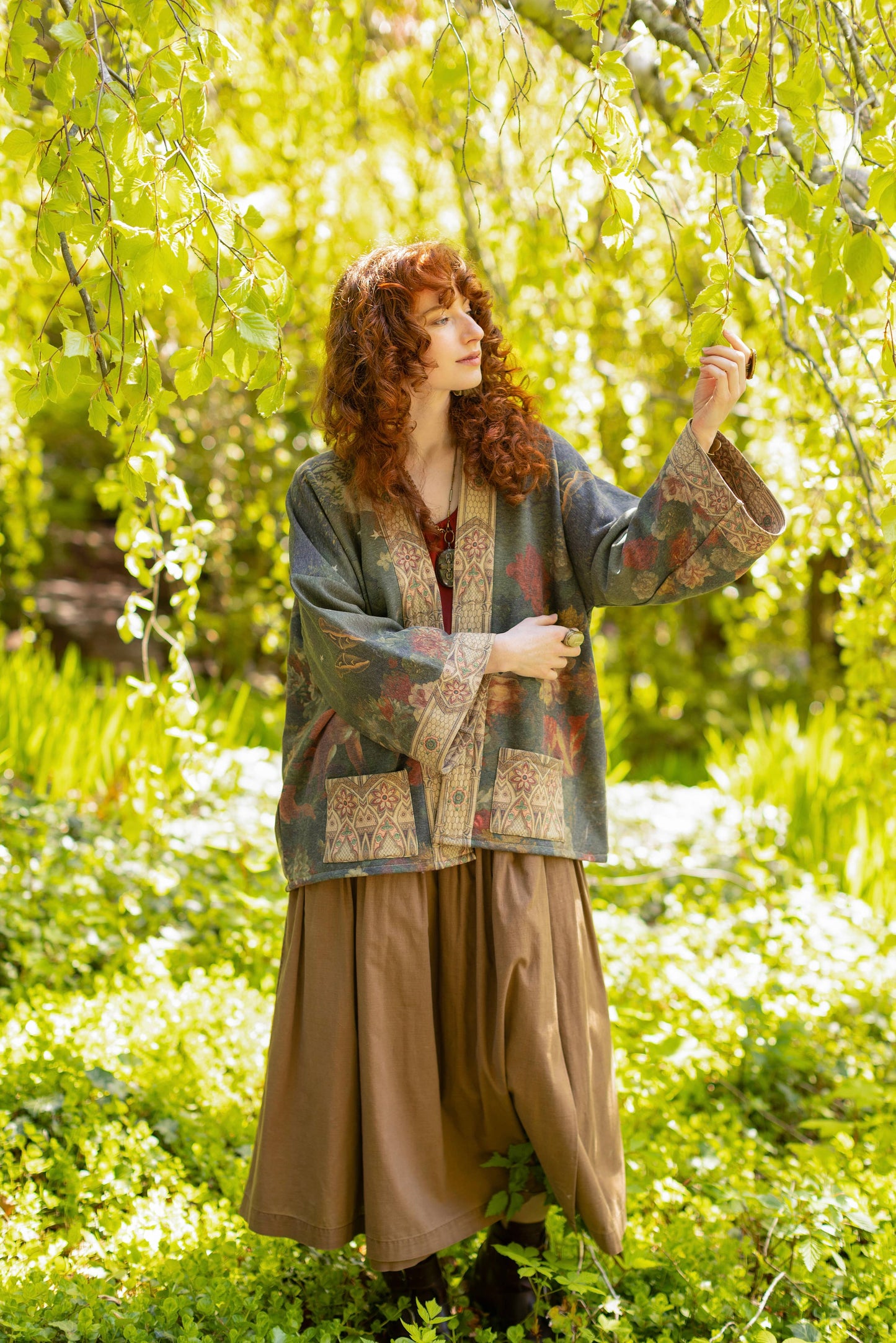 The Messenger Fleece Cottage Cardigan Jacket w/ Joan of Arc
