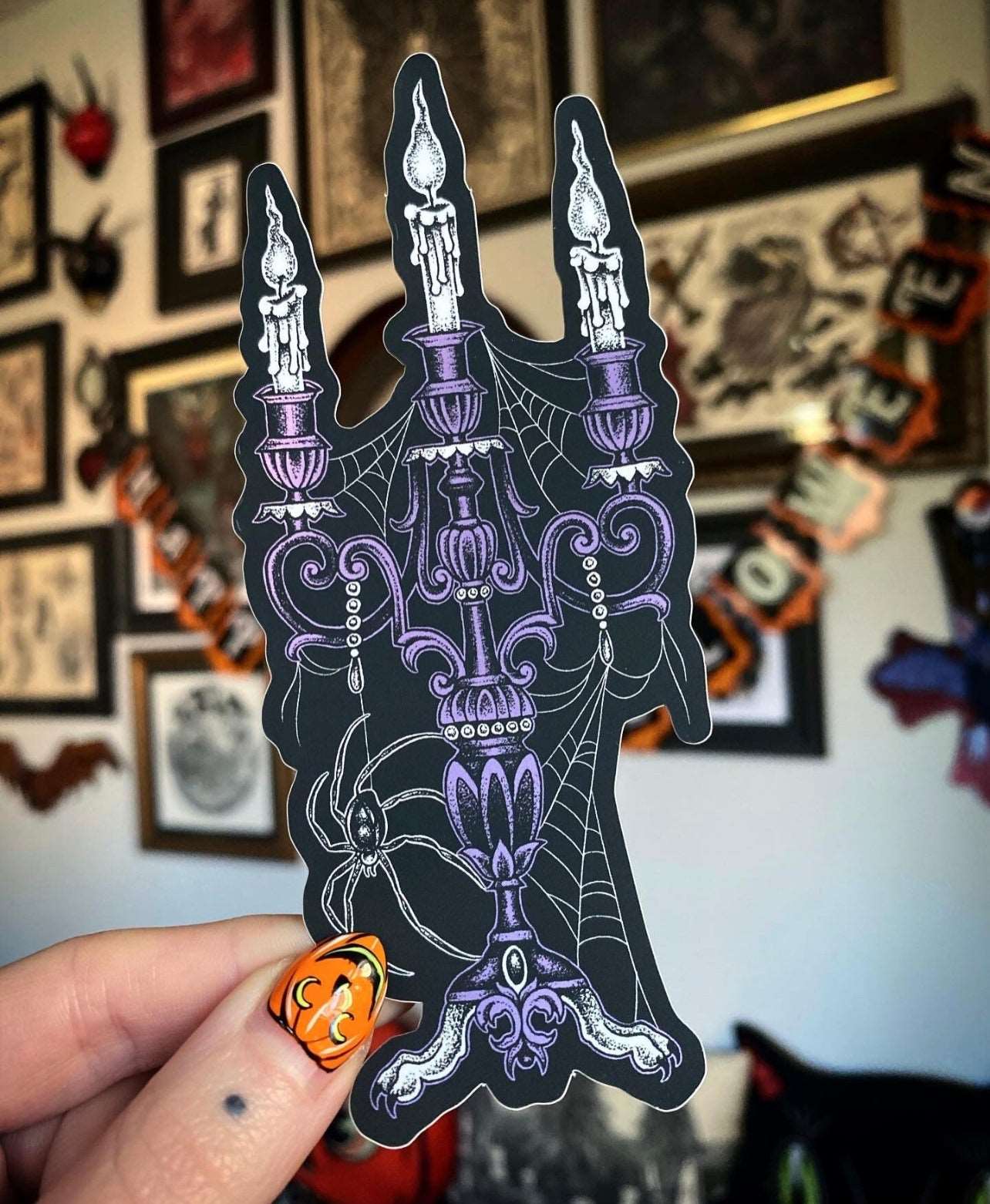 Haunted Candelabra Sticker - Nocturne LLC