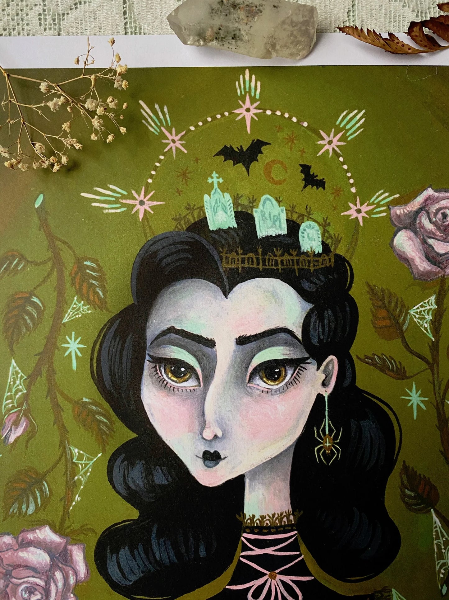 Dark Thoughts & Dead Roses 8.5x11 Art Print by Olivia Faust