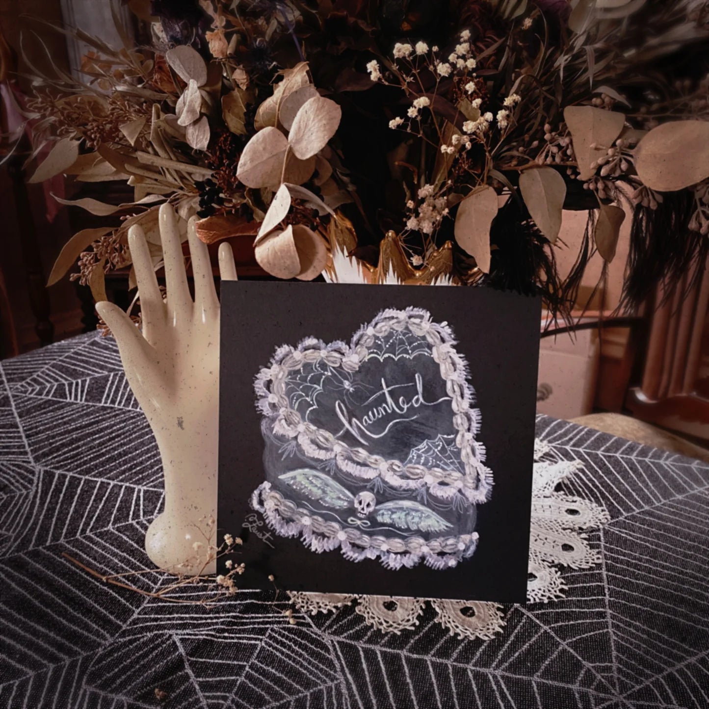Haunted Cake 8x8 Art Print by Olivia Faust