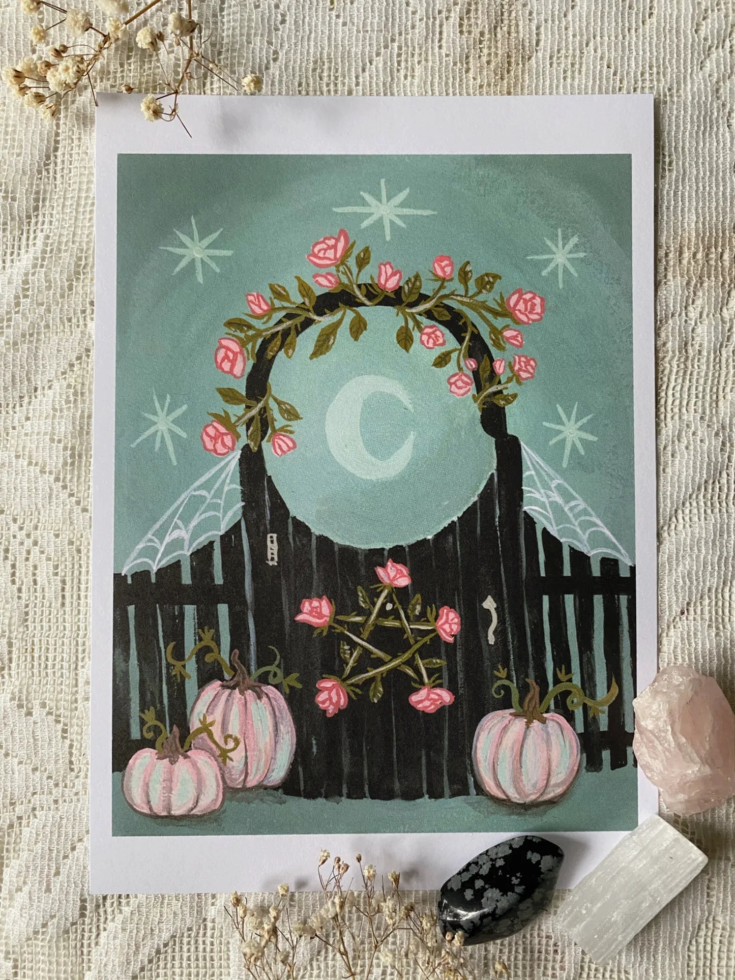 The Witch's Garden Gate 5x7 Art Print by Olivia Faust