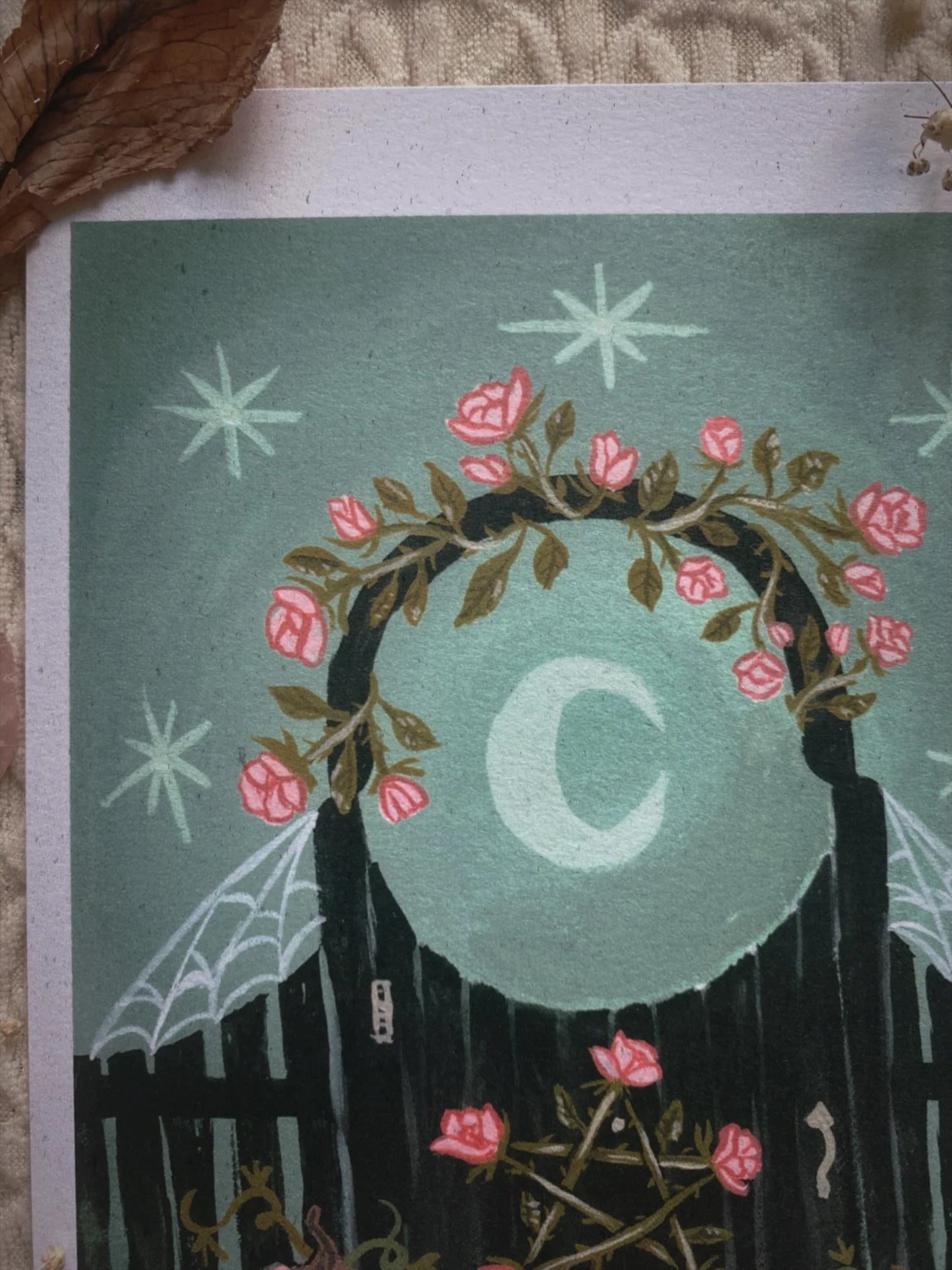 The Witch's Garden Gate 5x7 Art Print by Olivia Faust