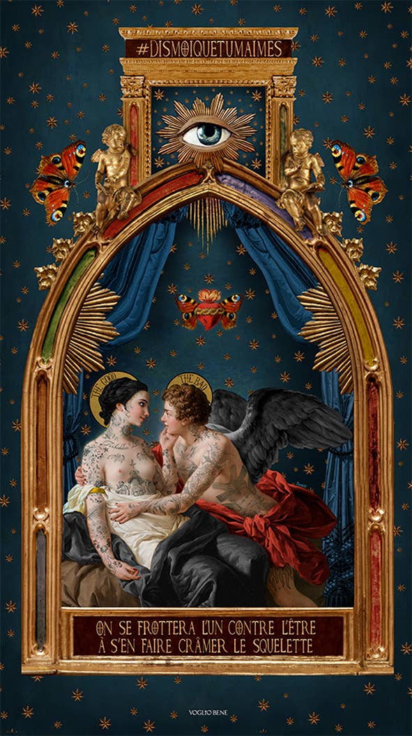One Against Being Velvet Wall Tapestry by Voglio Bene (93x54”)