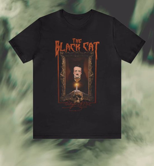 Black Cat Edgar Allen Poe - Monster Mash Band Tee by Wonder Witch Boutique - Nocturne LLC