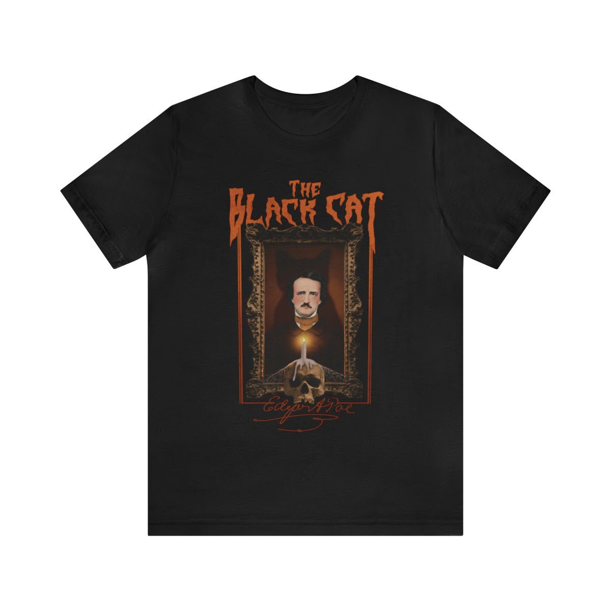 Black Cat Edgar Allen Poe - Monster Mash Band Tee by Wonder Witch Boutique - Nocturne LLC