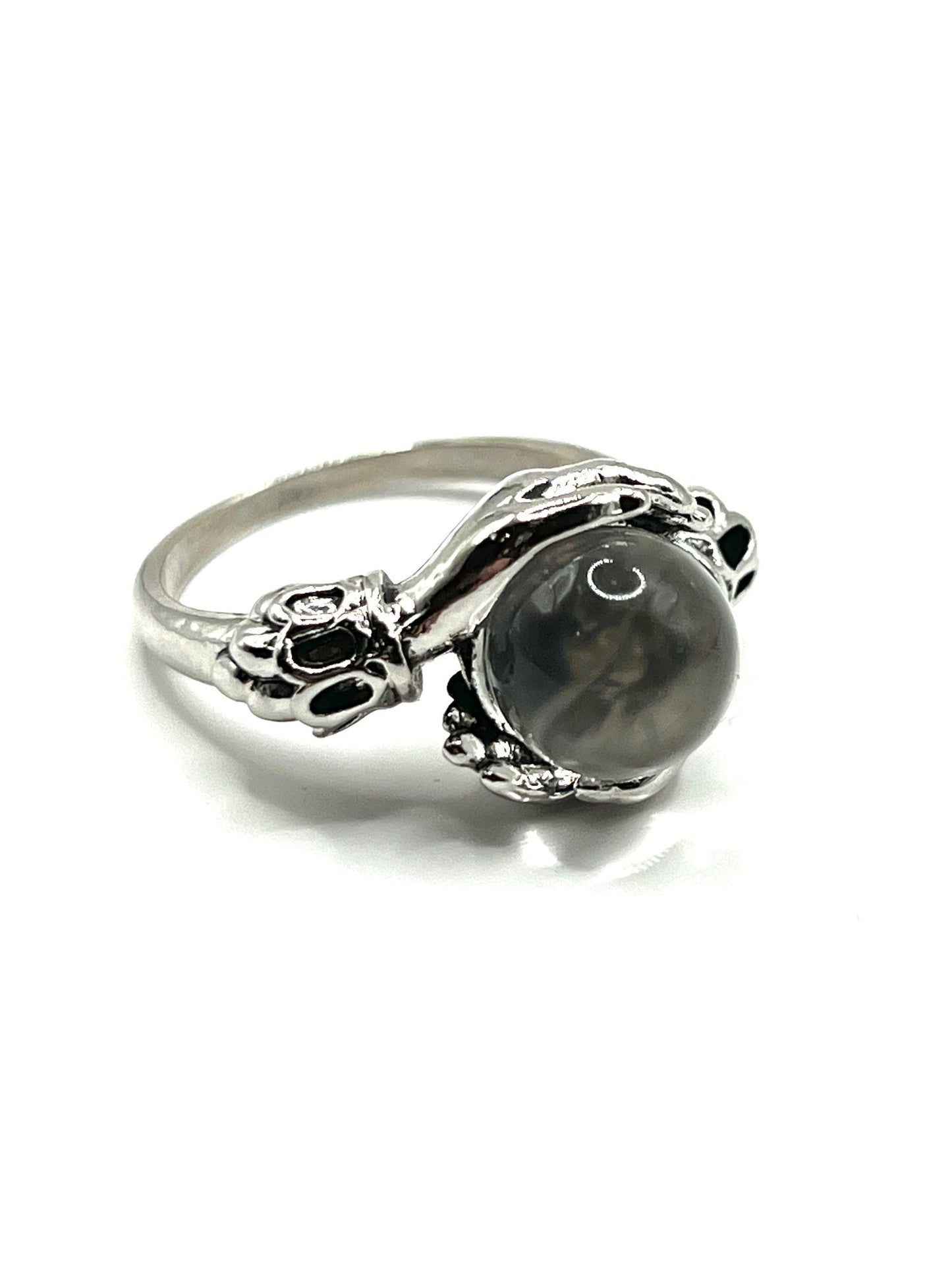 Crystal Ball Fortune Teller Ring - Silver Plated - Nocturne LLC