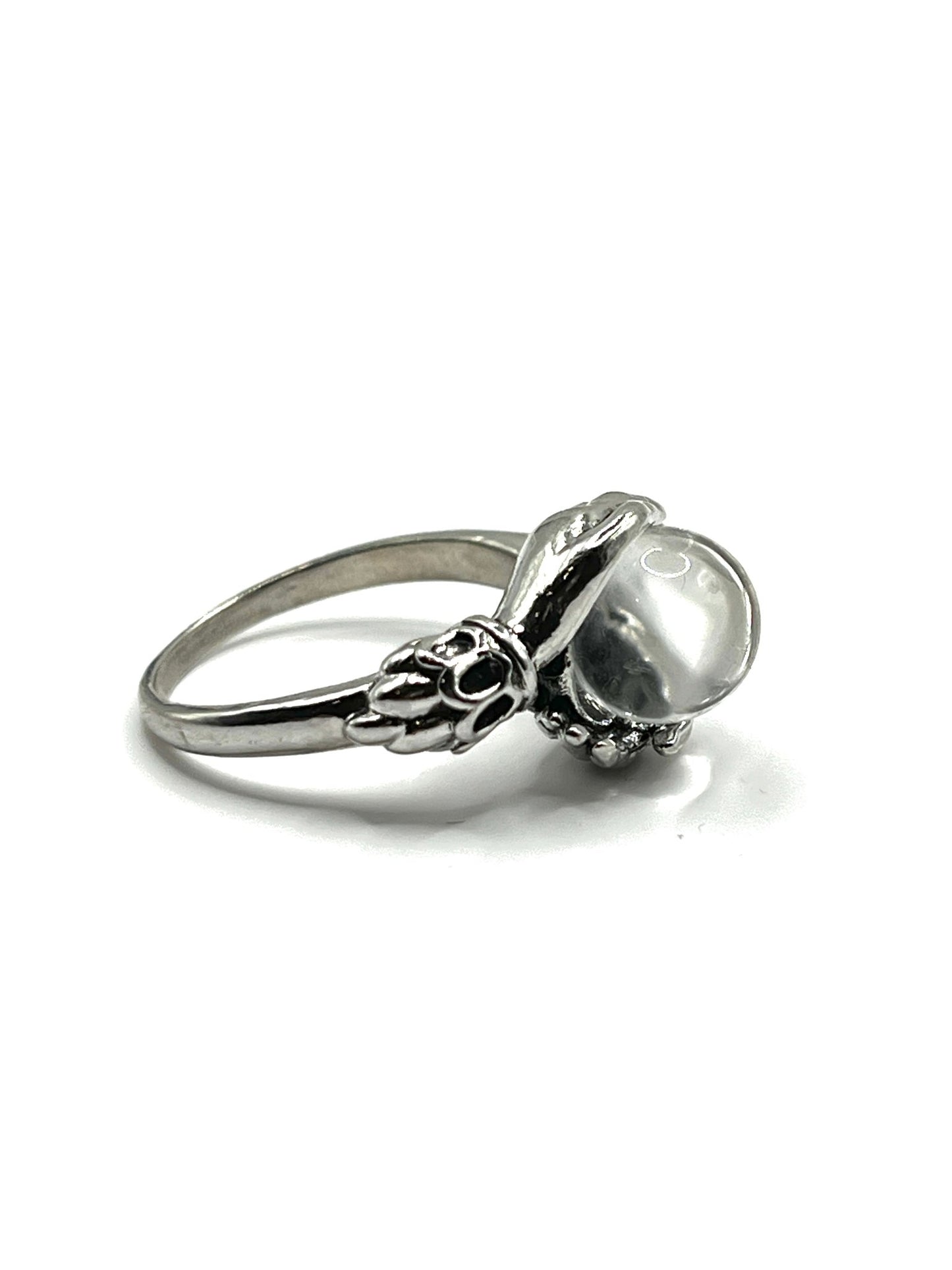 Crystal Ball Fortune Teller Ring - Silver Plated - Nocturne LLC