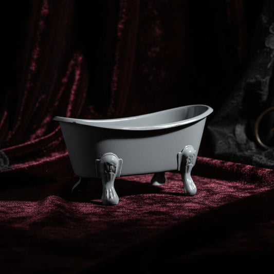 Grey Enamel Metal Bathtub Soap Dish