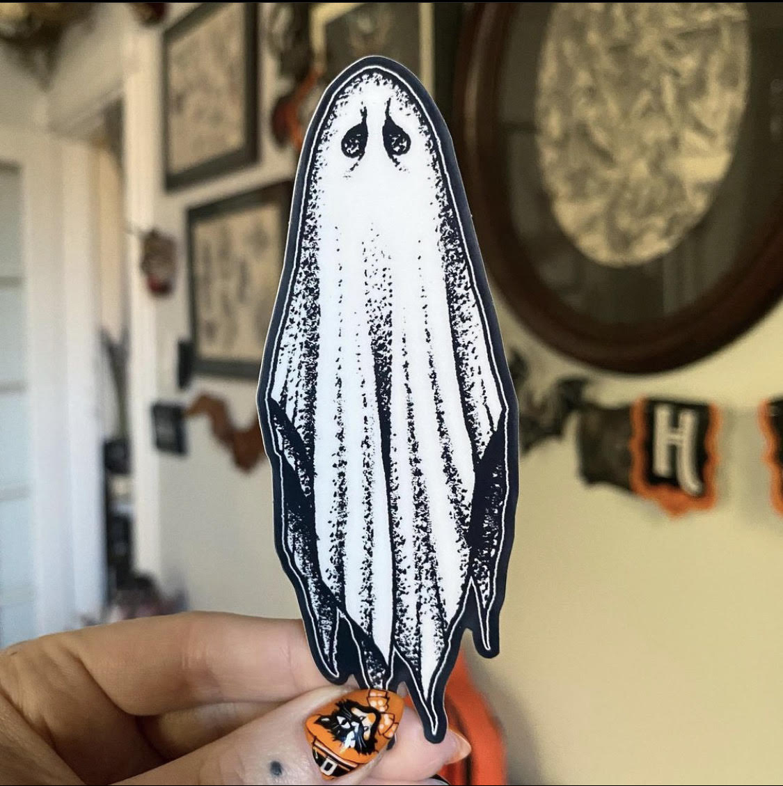 Ghost in a Sheet Sticker by Dana Glover - Nocturne LLC
