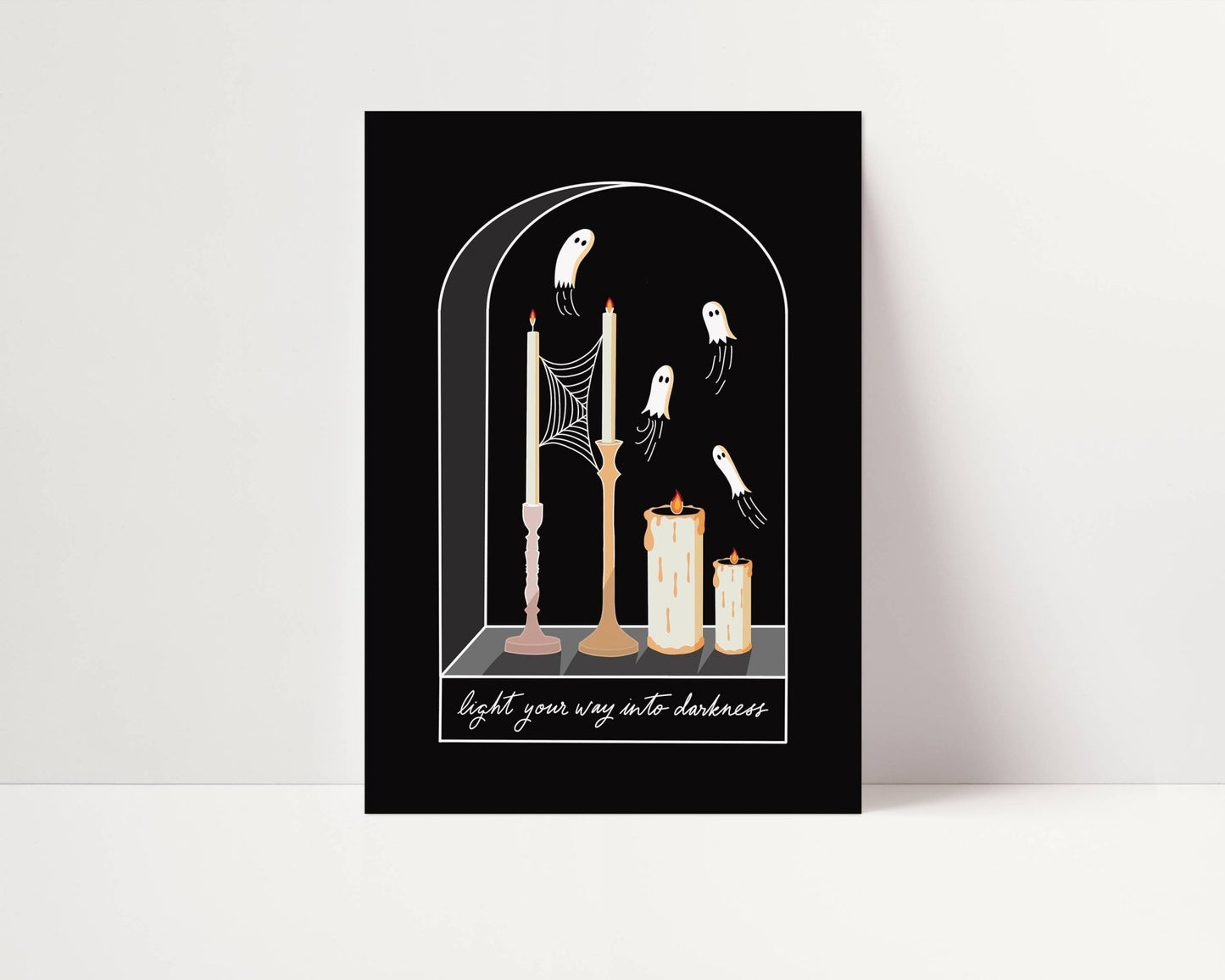 Honey Bunch Lettering - Candlelight Windowsill Card