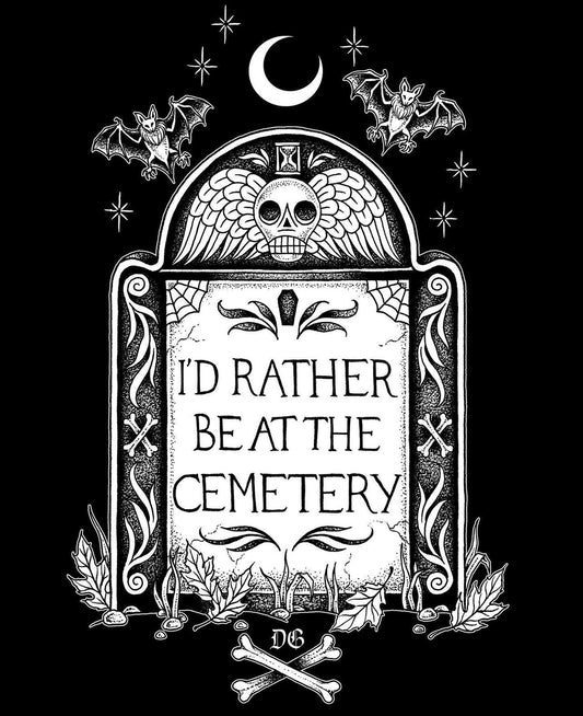 I'd Rather Be at the Cemetery Cotton Tote - Nocturne LLC