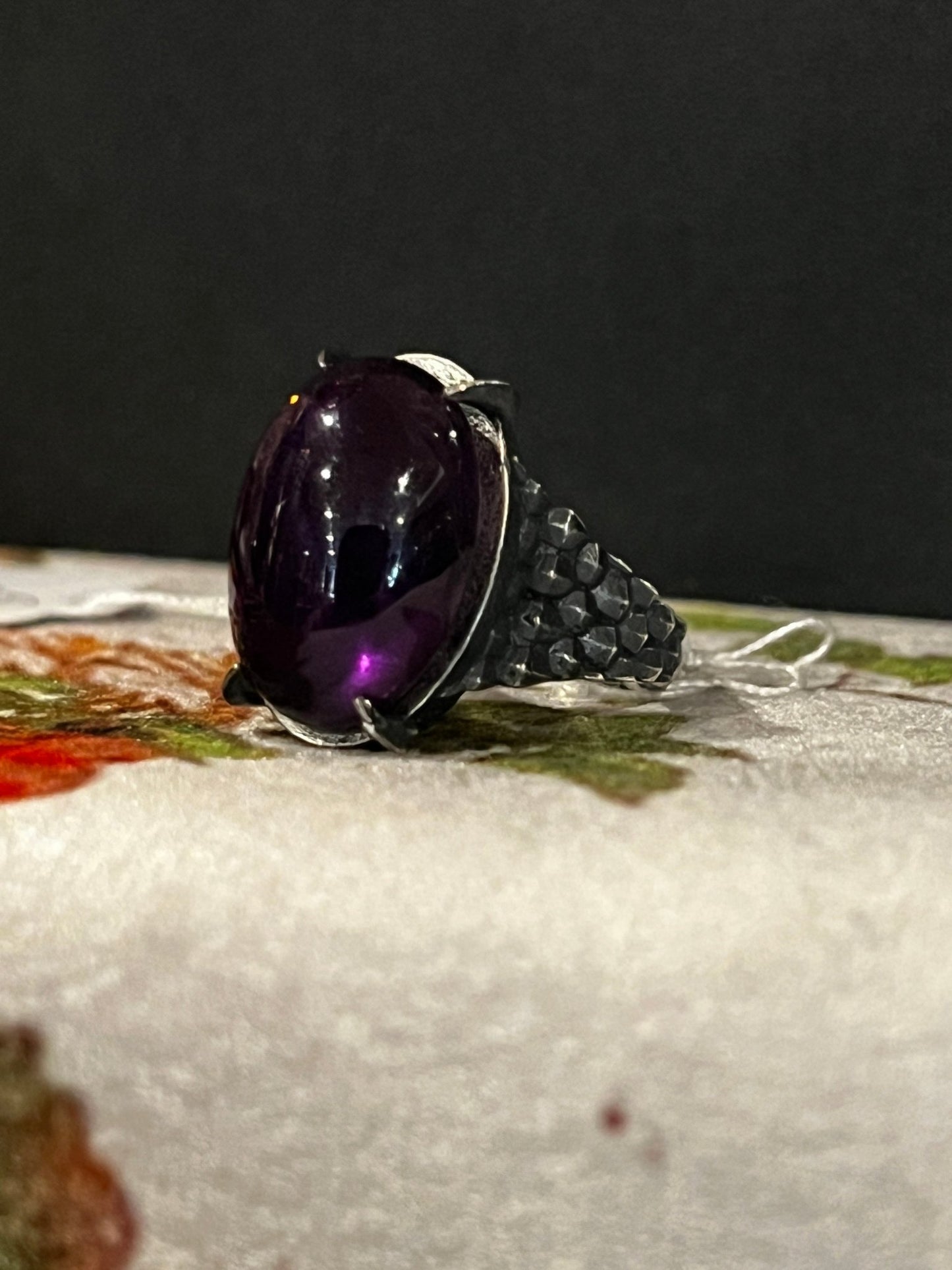 Julian the 2nd Dragon’s Claw Ring with Amethyst - Nocturne LLC