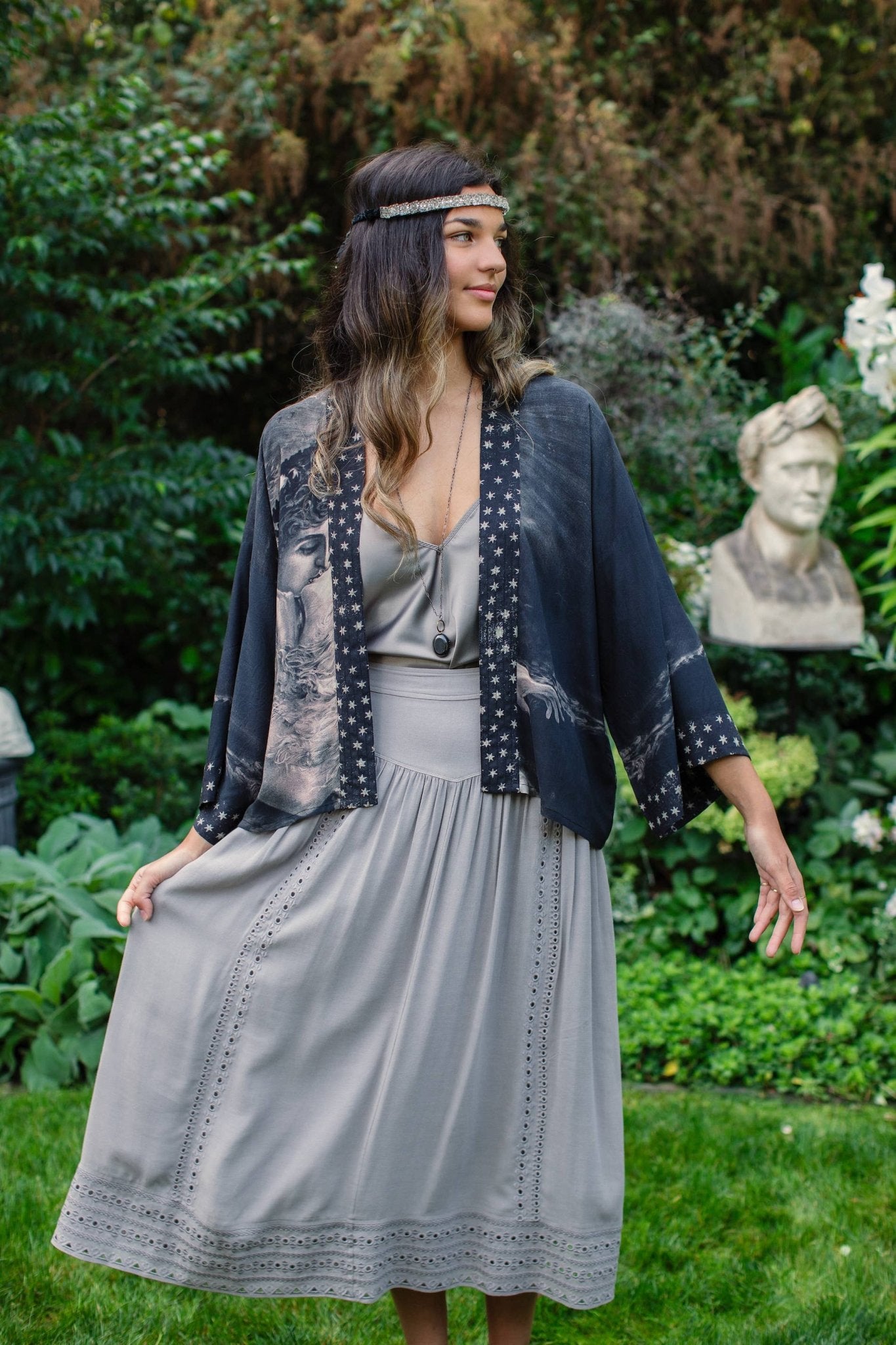 Love Conquers All (Cropped Bamboo Kimono) - Nocturne LLC