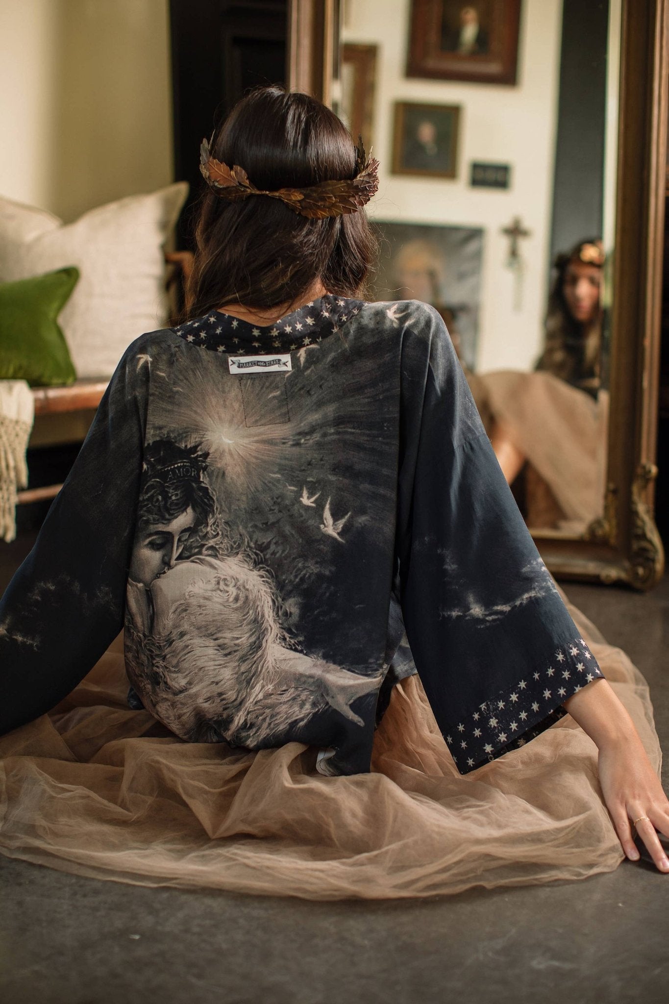 Love Conquers All (Cropped Bamboo Kimono) - Nocturne LLC