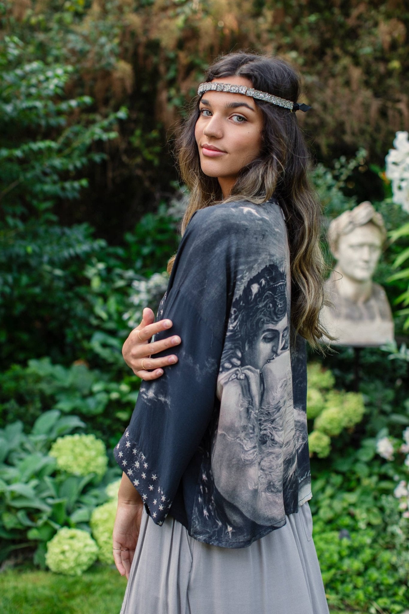 Love Conquers All (Cropped Bamboo Kimono) - Nocturne LLC