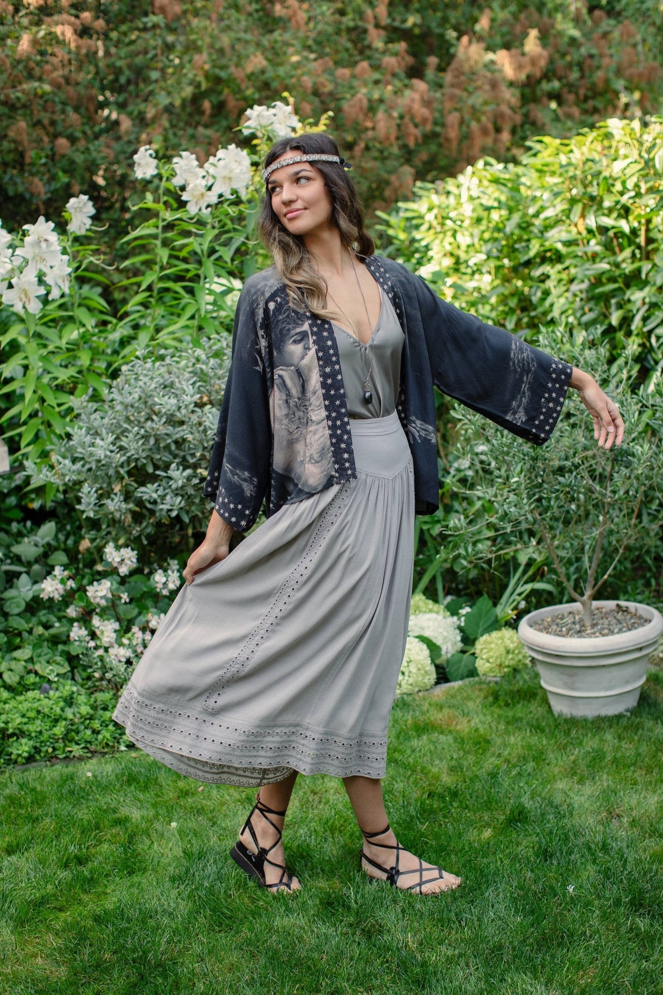 Love Conquers All (Cropped Bamboo Kimono) - Nocturne LLC