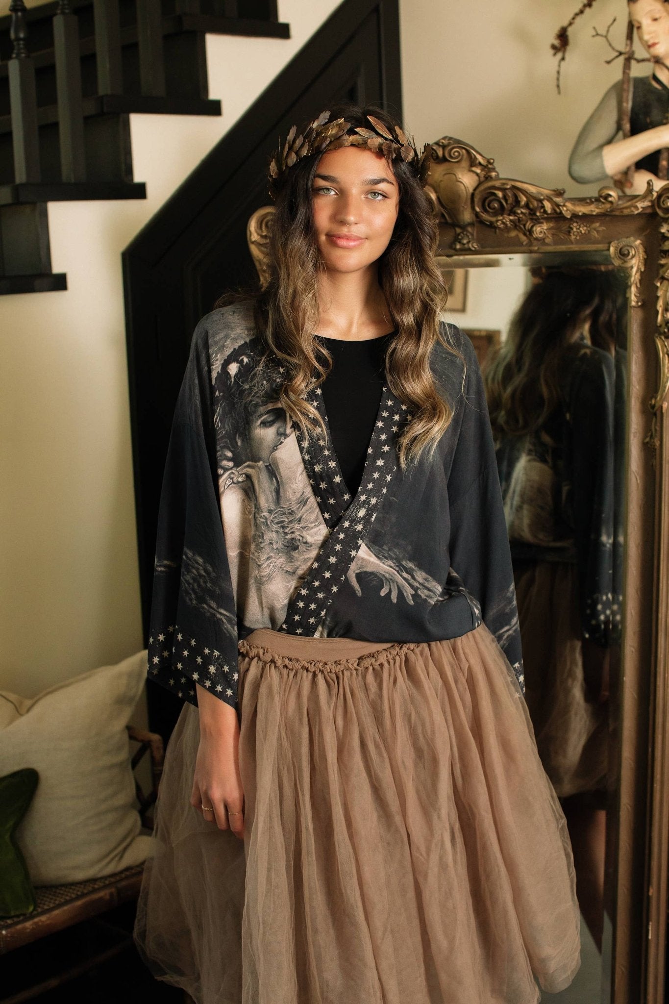Love Conquers All (Cropped Bamboo Kimono) - Nocturne LLC