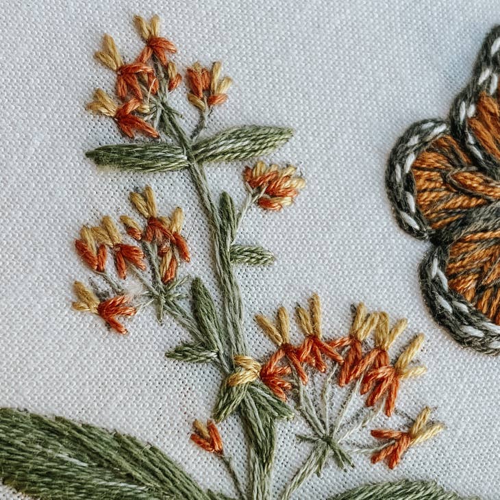 Monarchs & Milkweeds Embroidery Kit - Nocturne LLC