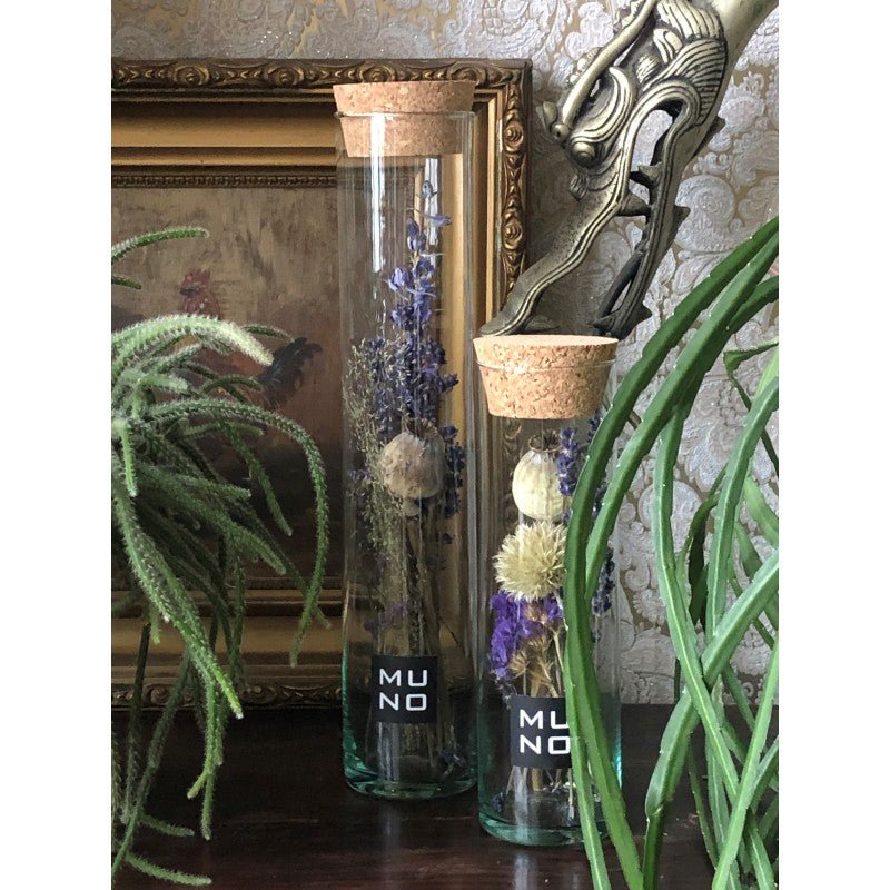 Preserved Flowers in Large Glass Bottle - Nocturne LLC