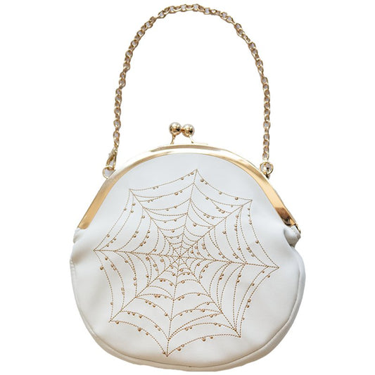 Spiderweb Convertible Clasp Handbag in Bone - Nocturne LLC