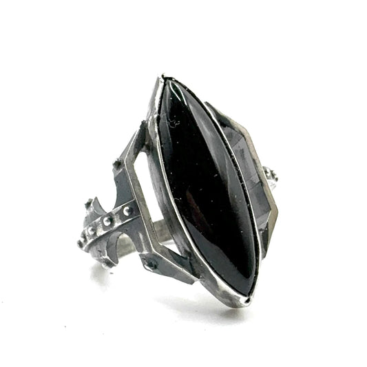 Citadel Ring With Talon Onyx in Sterling Silver