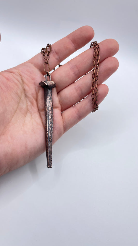 Protective Iron Nail in Copper Necklace by Inex Jewelry