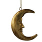 Vintage Brass Moon Face Ornament