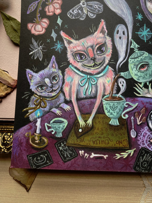 The Ghost Tea Party 8.5 x 11 Art Print by Olivia Faust