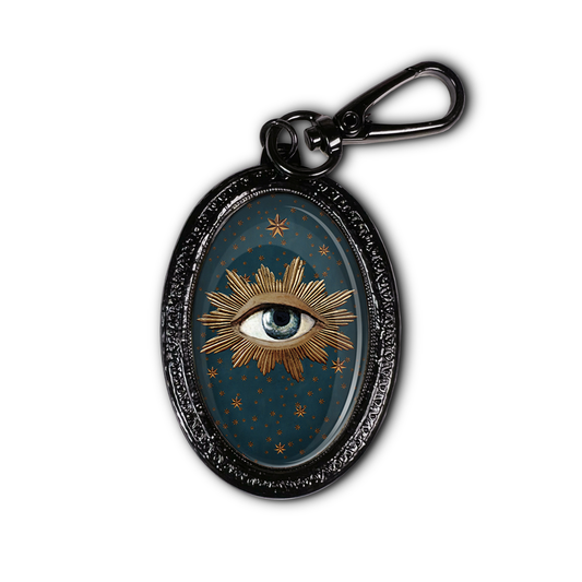 Sacred Eye Black Keychain by Voglio Bene