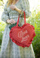 Book Lover Quilted Heart Bag in Red Gingham