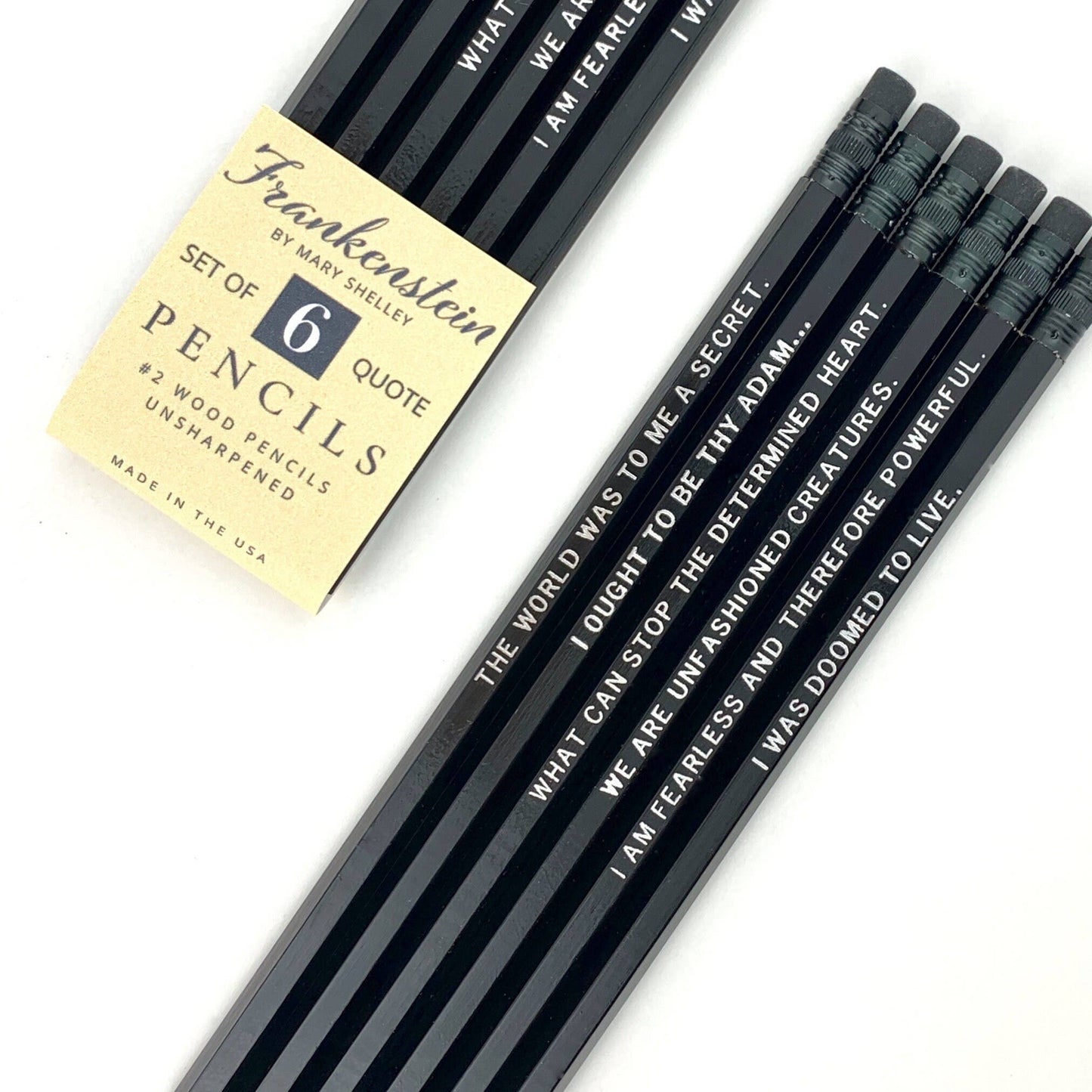 Frankenstein Quote Pencil Set