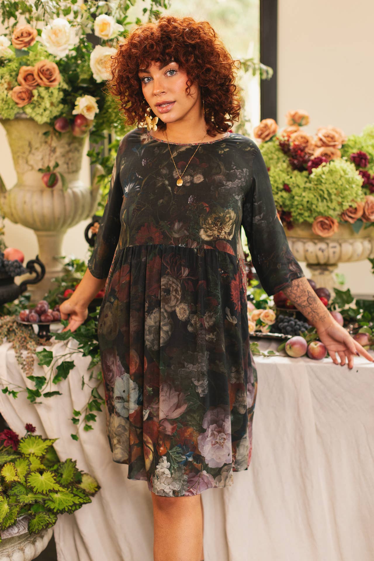 Flight of Fancy Artist Dress Tunic w/ Pockets & Hummingbirds