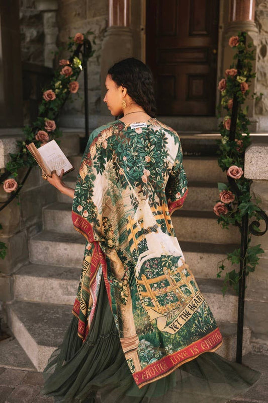 Wildheart Goddess Duster Kimono w/ Florals, Unicorn & Castle