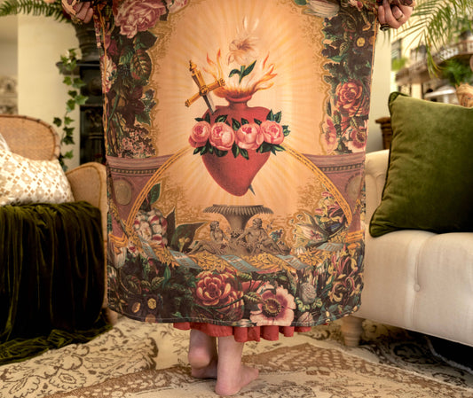 Courage Dear Heart with Sacred Heart Duster Kimono