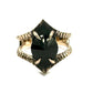 Serpent’s Bite Ring Black Spinel in Bronze