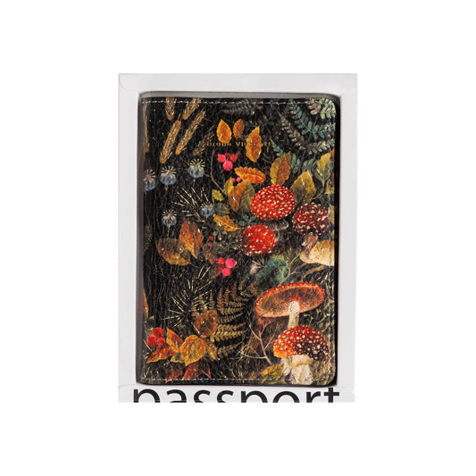 Forest Mushrooms Vegan Leather Passport Cover
