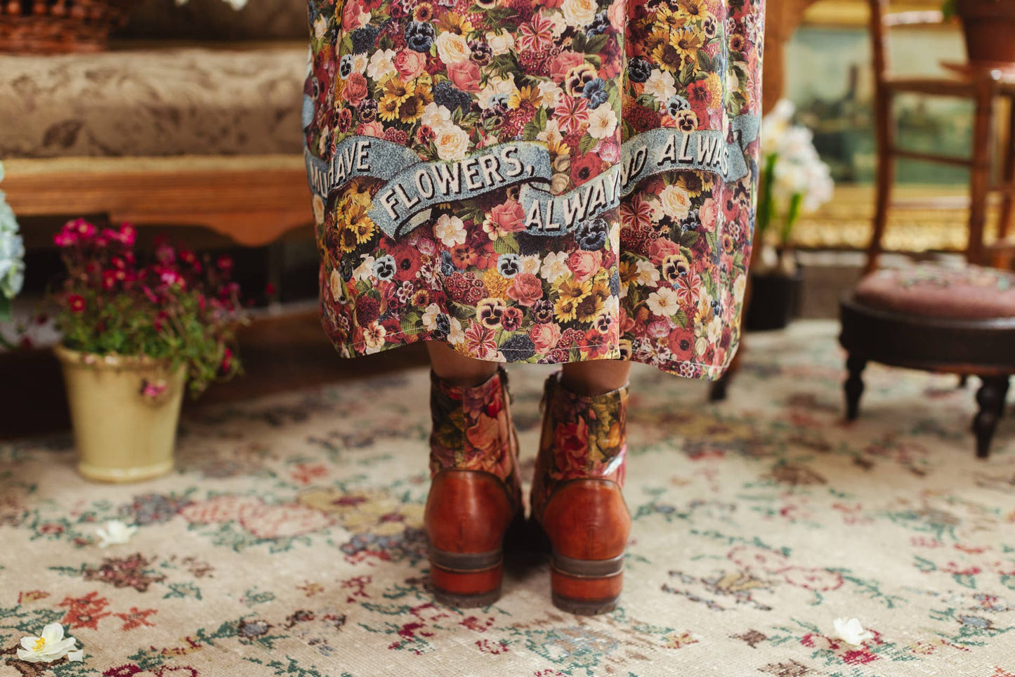 Art of Life Kimono w/ Flower Palette Print